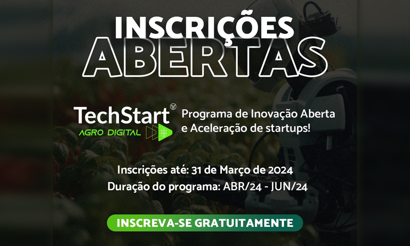 Embrapa e Venture Hub estão com inscrições abertas para o TechStart Agro Digital 2024